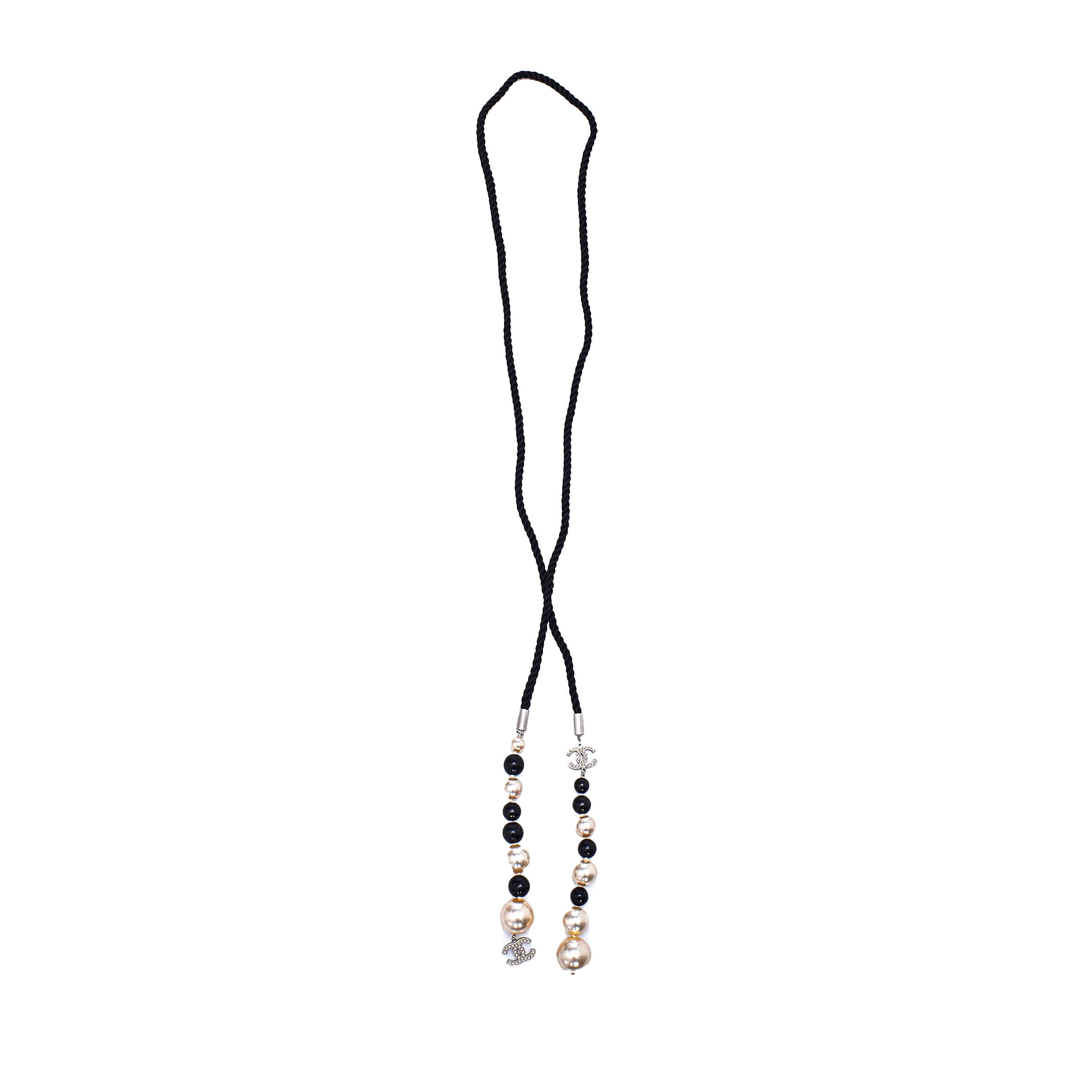 Chanel - Black&White Pearl CC Long Necklace